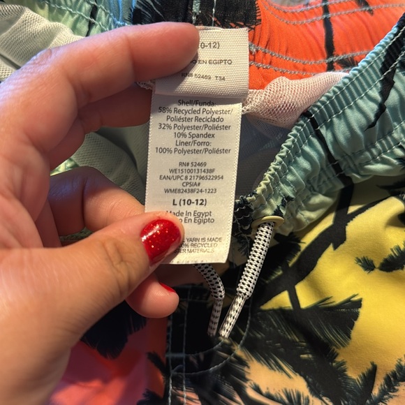 Wonder Nation Kid Boy Youth Palm Tree Swim Swimming Trunks with Back Pocket - Picture 5 of 5